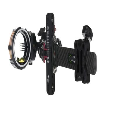 Axcel - LANDSLYDE Slider Sight - Non-Dampened - w/AccuStat II Scope - 5 Pins - .010 Fiber - Black