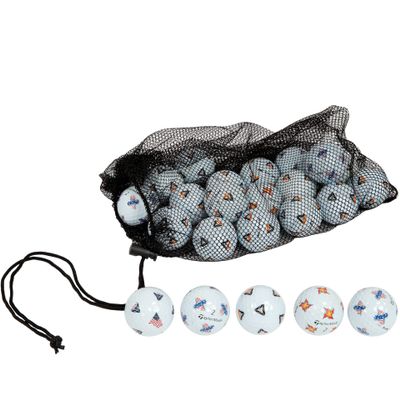 Clean Green Golf Balls Pack Recycled and Used for Taylormade Pix Tp5, Tp5x USA Bulk Mix - AAA (3A) Good Condition Graded Ball - Includes Mesh Carrying Bag (24)