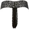 Dreamgirl womens Open Crotch Lace Thong Panties, Black, Medium US view 2