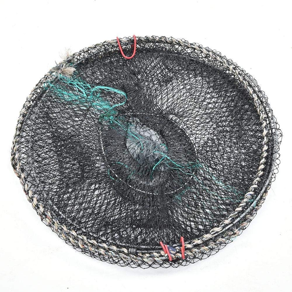 01 02 015 Fishing Bait Trap, Fishing Bait Net Foldable Bait Cast Mesh Trap Net for Crab Fish Lobster Prawn Crayfish