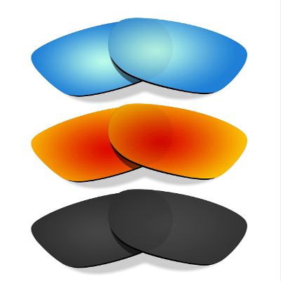 Littlebird4 Premium 1.5mm Polarized Replacement Lenses for Oakley Gauge 8 L OO4124-xx (62mm) Sunglasses - MultiOptions (Black+Red+Blue)
