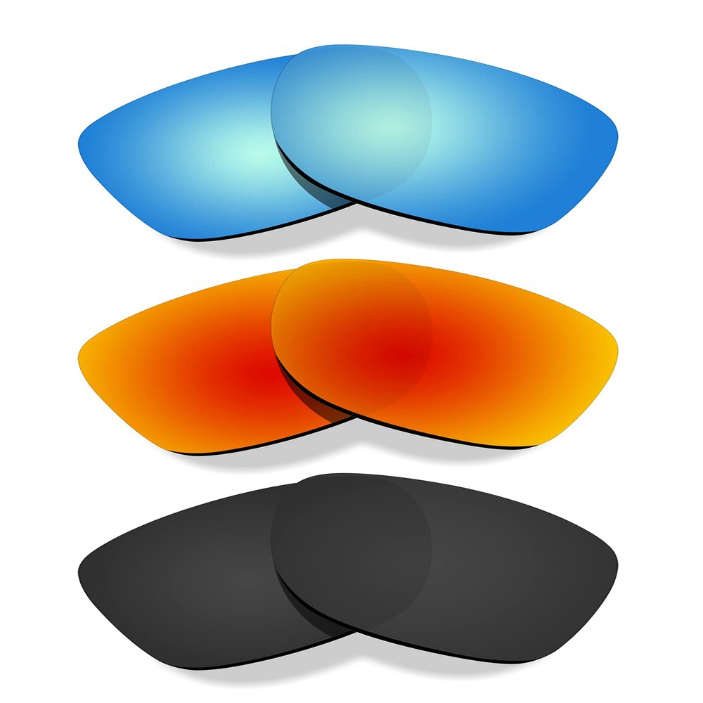 Littlebird4 Premium 1.5mm Polarized Replacement Lenses for Oakley Gauge 8 L OO4124-xx (62mm) Sunglasses - MultiOptions (Black+Red+Blue)
