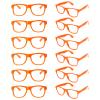 SUNOVELTIES 12 Pack Kids Orange Pretend Play Glasses Bulk, Boys Girls Birthday Party Favors No Lens Frame Fake Glasses view 1