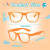 SUNOVELTIES 12 Pack Kids Orange Pretend Play Glasses Bulk, Boys Girls Birthday Party Favors No Lens Frame Fake Glasses view 4