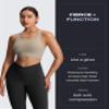 Aoxjox Women's Trinity High Waisted Yoga Pants with Pockets Cross-Waist Tummy Control Buttery Soft Workout Leggings 26" (Black V-Waist, Small) view 3