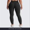 Aoxjox Women's Trinity High Waisted Yoga Pants with Pockets Cross-Waist Tummy Control Buttery Soft Workout Leggings 26" (Black V-Waist, Small) view 4