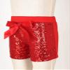 FEESHOW Little Kids Girls Sparkling Sequins Elastic Waistband Shorts Athletic Tumbling Bottoms Red 1-2 Years view 3