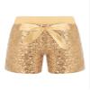 FEESHOW Little Kids Girls Sparkling Sequins Elastic Waistband Shorts Athletic Tumbling Bottoms Gold 1-2 Years view 1