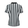 Women's Official Referee Shirt Black & White Stripe Ref Umpire Jersey Short Sleeve for Basketball Football Hockey Zip Front M view 3