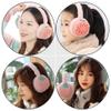 ARTIBETTER Winter Embroidered Earmuff Strawberry Plush Ear Warmers Cold Weather Ear Cover Outdoor Furry for Girls Christmas Birthday Pink view 2