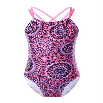 Daenrui Kids Girls One Piece Swimsuit Halter Adjustable Straps Criss Cross Back Bathing Suit Beachwear Pink 2 Years