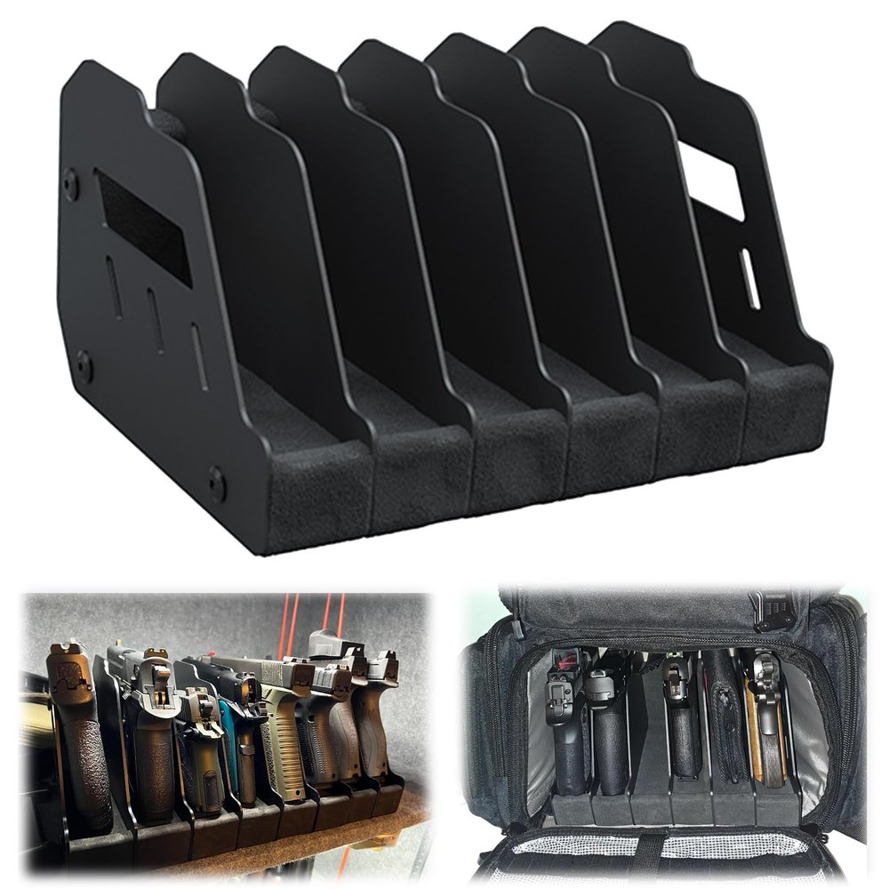 ANTREEMAG Gun Rack for Pistol, Soft Foam Pistol Holder for Gun Safe, Cabinet, Storage, Handgun Stand Organizer Accessories with 6 Gun Slots