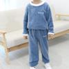 FEESHOW Girls Boys Soft Warm Fleece Pajamas Set Kids Autumn Long Sleeve Sleepwear Loungewwear Blue 7-8 Years view 3