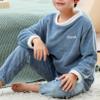 FEESHOW Girls Boys Soft Warm Fleece Pajamas Set Kids Autumn Long Sleeve Sleepwear Loungewwear Blue 7-8 Years view 4