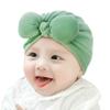 Yartina Newborn Baby Bowknot Beanie Turban Hat Nursery Hospital Warm Knit Cap India Muslim Headwrap Green 0-3 Months view 1