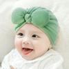 Yartina Newborn Baby Bowknot Beanie Turban Hat Nursery Hospital Warm Knit Cap India Muslim Headwrap Green 0-3 Months view 2
