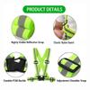 Famnosta Running Reflective Vest Gear 3 Pack Adjustable Safety Vest for Women Men High Visible Reflective Straps Vest for Running Cycling Motorcycling (Green,Gray,White) view 3
