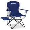 FUNDANGO Folding Padded Camping Arm Chair, Portable Outdoor Full Back Lawn Chair with Side Table Cup Holder Side Pocket for Garden Camping Picnic BBQ Concert with Carry Bag, Support 300LBS view 1