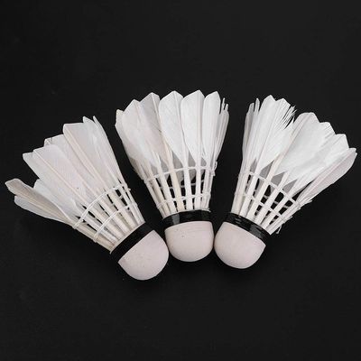 01 02 015 White Good Strength Good Elasticity Shuttlecock, Thick Badminton Feather Shuttlecock, Durable for Home Casual Playing Family Practice