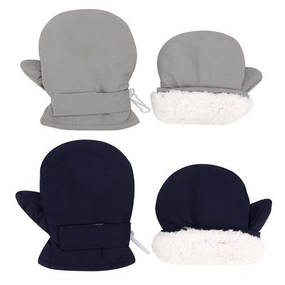 Slivery Color Toddler Gloves Kids Mittens Winter Warm Lined Fleece Gloves Waterproof Snow Baby Mitten for Boys Girls