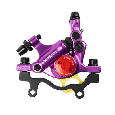 CNC MTB Hydraulic Disc Brake SetBike Disc Brake Sets Front and Rear Line Pulling Hydraulic Disc BrakePurple.