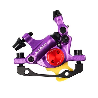 CNC MTB Hydraulic Disc Brake SetBike Disc Brake Sets Front and Rear Line Pulling Hydraulic Disc BrakePurple.