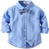 CORATED Toddler Dress Suits Baby Boys Clothes Sets Bowtie Shirts Suspenders Pants 4pcs Gentleman Outfits Suit 6 Month - 6 Years (Blue0005, 6-12 Months) view 3