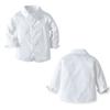 CORATED Toddler Dress Suits Baby Boys Clothes Sets Bowtie Shirts Suspenders Pants 4pcs Gentleman Outfits Suit 6 Month - 6 Years (White0001, 12-18 Months) view 3