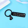Nimteve Gifts For Men Drive Safe Handsome Mens Gifts For Him Dad Husband Boyfriend Initial Drive Safe Keychain Birthday 26 Letter (A) view 3