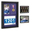 Shadow Box for Medals, Race Bibs, and Photos Display - 7 Medal Display Case - Large Medal Display Picture Frame for Marathon Runner, Race Winner, Military Awards, Triathlons & All Sports (Black, A3) view 1