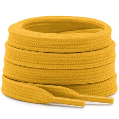 DELELE Solid Flat Shoe Laces: Hollow Thick Orange Yellow Shoelaces for Sneakers 2 Pair 71 inch