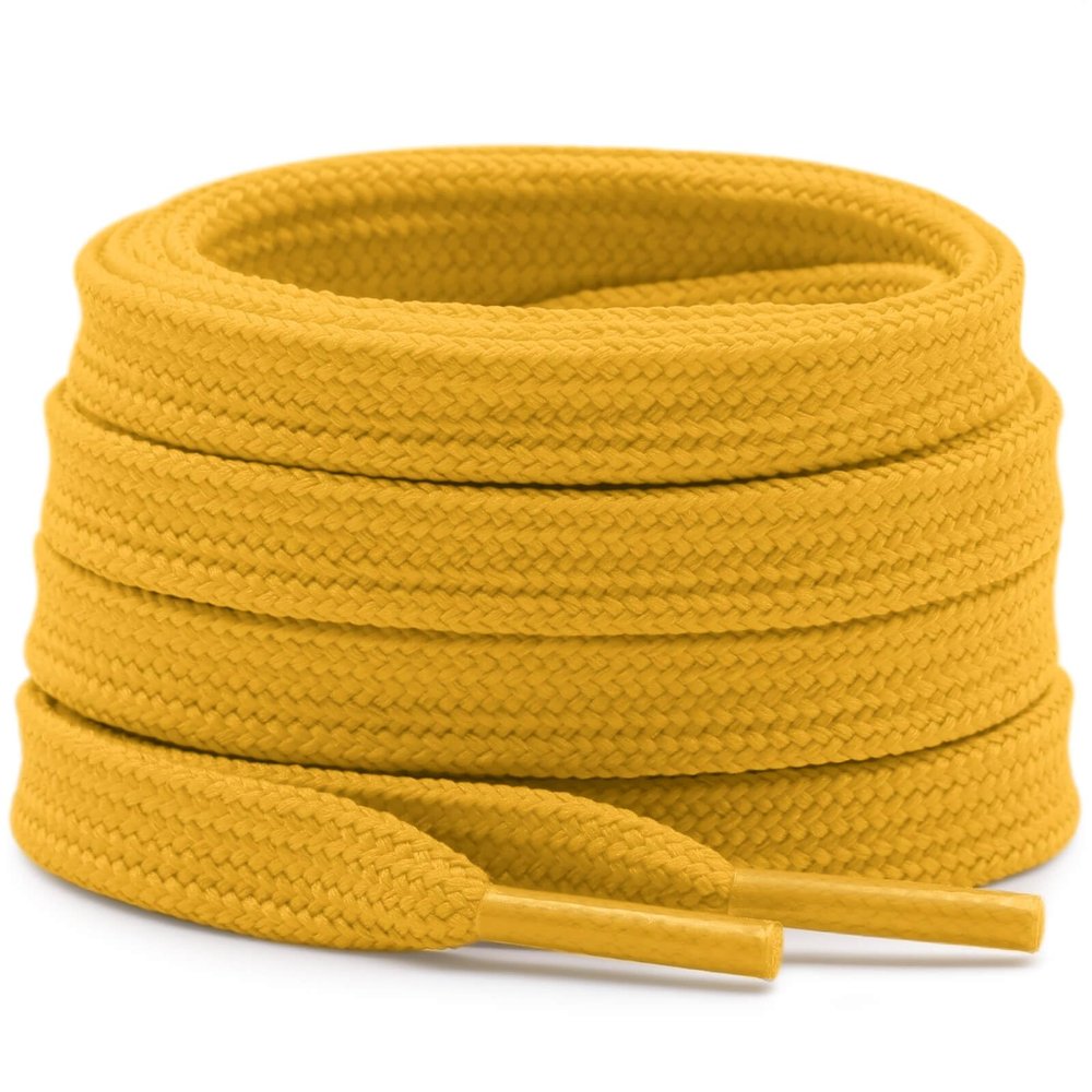DELELE Solid Flat Shoe Laces: Hollow Thick Orange Yellow Shoelaces for Sneakers 2 Pair 71 inch