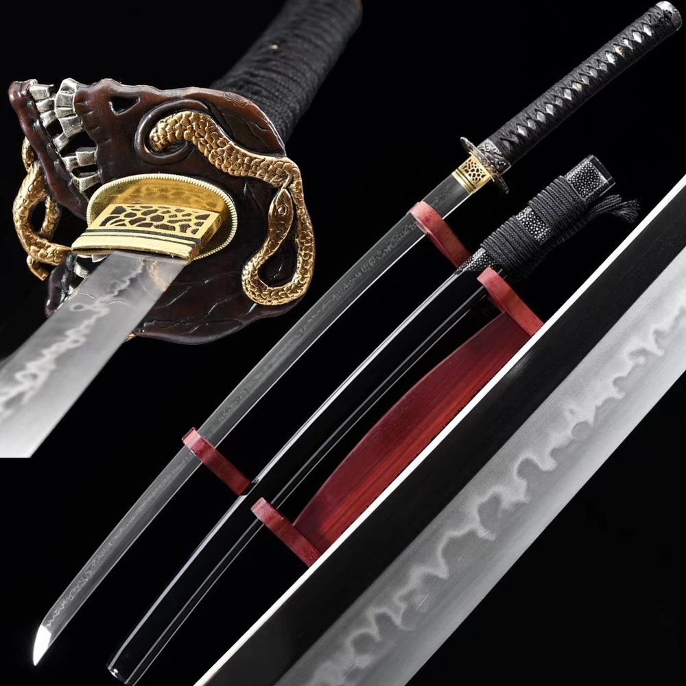 HERO SWORD Traditional Full Handmade High Grade Katana Top Real Choji Hamon Japanese Samurai Sword Copper Gold Sanke Tsuba