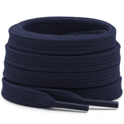 DELELE Solid Flat Shoe Laces: Hollow Thick Navy Shoelaces for Sneakers 2 Pair 71 inch