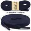 DELELE Solid Flat Shoe Laces: Hollow Thick Navy Shoelaces for Sneakers 2 Pair 71 inch view 2