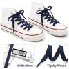 DELELE Solid Flat Shoe Laces: Hollow Thick Navy Shoelaces for Sneakers 2 Pair 71 inch view 3