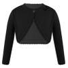 Hularka Kids Girls Knit Cardigan Sweater Long Sleeve One Button Bolero Shrug Wedding Birthday Party Dress Cover Up Black 4 Years view 1