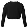 Hularka Kids Girls Knit Cardigan Sweater Long Sleeve One Button Bolero Shrug Wedding Birthday Party Dress Cover Up Black 4 Years view 2