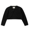 Hularka Kids Girls Knit Cardigan Sweater Long Sleeve One Button Bolero Shrug Wedding Birthday Party Dress Cover Up Black 4 Years view 3