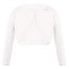 Hularka Kids Girls Knit Cardigan Sweater Long Sleeve One Button Bolero Shrug Wedding Birthday Party Dress Cover Up White 6 Years view 1