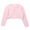 Hularka Kids Girls Knit Cardigan Sweater Long Sleeve One Button Bolero Shrug Wedding Birthday Party Dress Cover Up Pink 4 Years view 3