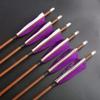 ZSHJGJR 31" Archery Carbon Arrows Spine 340 400 500 600 Hunting Arrows with Removable Tips Natural Feather Targeting Arrows for Compound & Recurve & Traditional Bow 6/12pcs (6, Purple, Spine 600) view 2