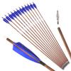 ZSHJGJR 31" Archery Carbon Arrows Spine 340 400 500 600 Hunting Arrows with Removable Tips Natural Feather Targeting Arrows for Compound & Recurve & Traditional Bow 6/12pcs (6, Blue, Spine 500) view 1