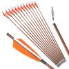 ZSHJGJR 31" Archery Carbon Arrows Spine 340 400 500 600 Hunting Arrows with Removable Tips Natural Feather Targeting Arrows for Compound & Recurve & Traditional Bow 6/12pcs (6, Orange, Spine 340) view 1