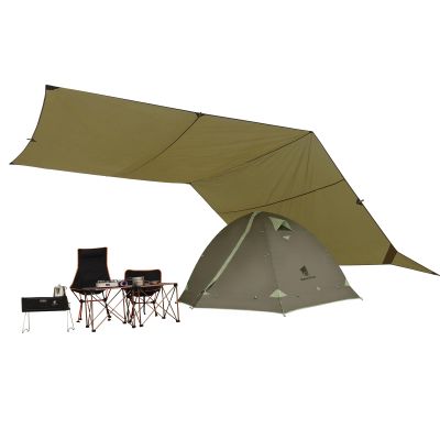 GEERTOP 17 10 ft Large Camping Tent Tarp Outdoor Waterproof Flame Retardant Hammock Rain Fly Backpacking Tent Tarp Shelter for Hiking Travel Picnic(Not Includes Poles)