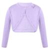 Hularka Kids Girls Knit Cardigan Sweater Long Sleeve One Button Bolero Shrug Wedding Birthday Party Dress Cover Up Purple 4 Years view 1