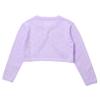 Hularka Kids Girls Knit Cardigan Sweater Long Sleeve One Button Bolero Shrug Wedding Birthday Party Dress Cover Up Purple 4 Years view 4