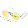 AWAYTR Costume Headwear Set for Women - 3PCS Hippie Accessories - Flower Headband, Gold Peace Sign Necklace, Hippie Sunglasses view 2