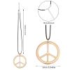 AWAYTR Costume Headwear Set for Women - 3PCS Hippie Accessories - Flower Headband, Gold Peace Sign Necklace, Hippie Sunglasses view 3