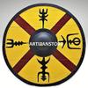 ARTIZANSTORE Medieval Vikings Shield, 24" Wood & Steel Armor Battle Ready Round Decorative Shield view 3